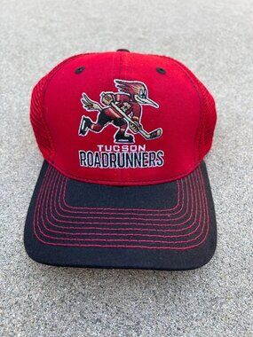 TUCSON ROADRUNNERS Trucker Hat Men's One Size Adjustable Cap Hockey Red